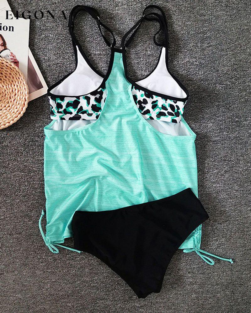 Round Neck Leopard Print Tankinis 23BF Clothes Swimwear Tankinis