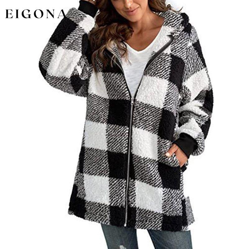 Casual Plaid Coat Black best Best Sellings cardigan cardigans clothes Plus Size Sale tops Topseller