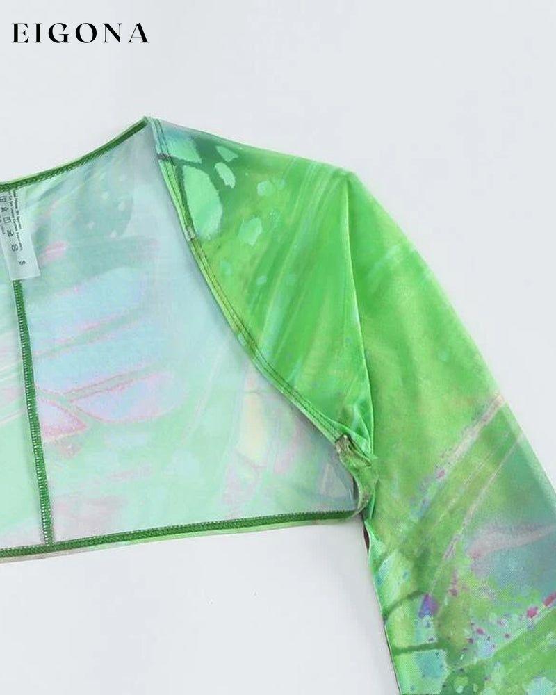 Three-piece multicolor tie-dye bikini set 23BF Bikinis Clothes Summer Swimwear