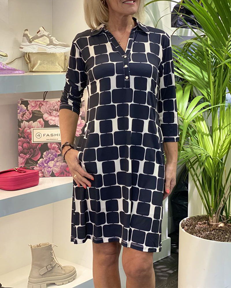 Lapel Plaid Print Dress 202466 casual dresses spring summer