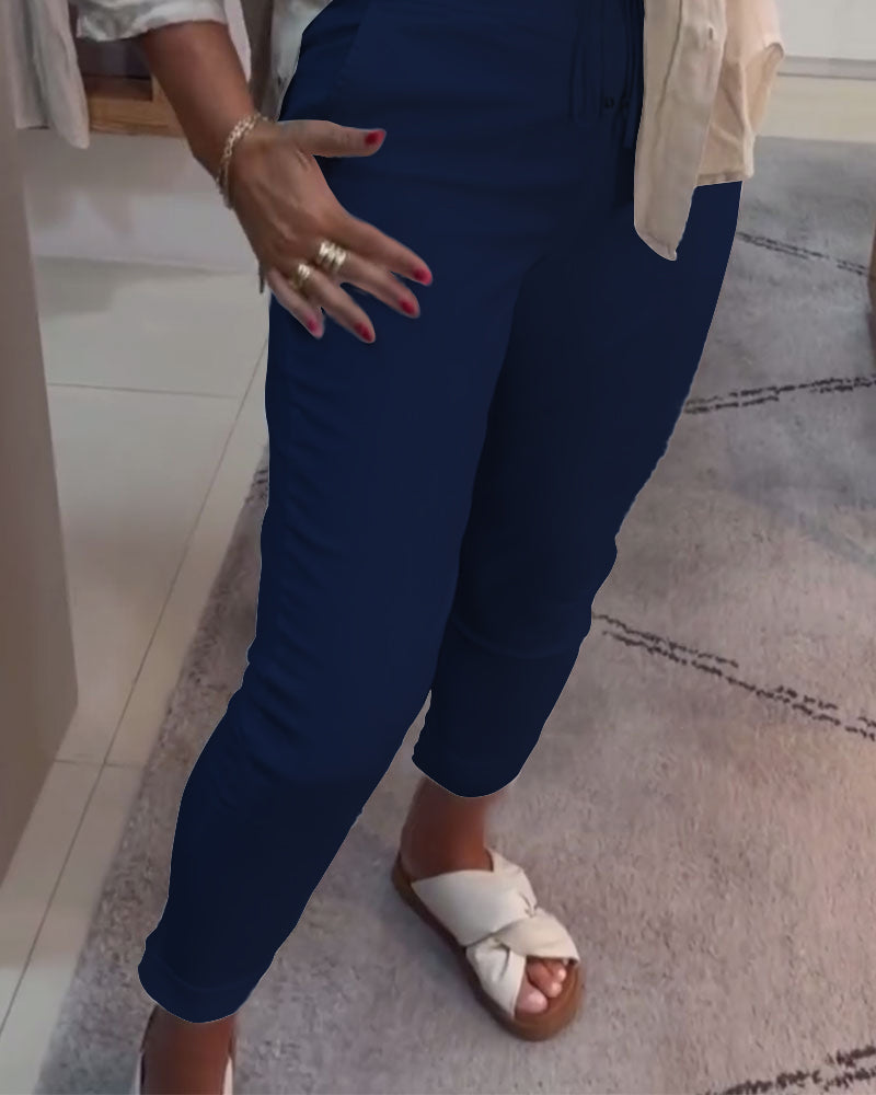 Lässige Bleistifthose mit Kordelzug