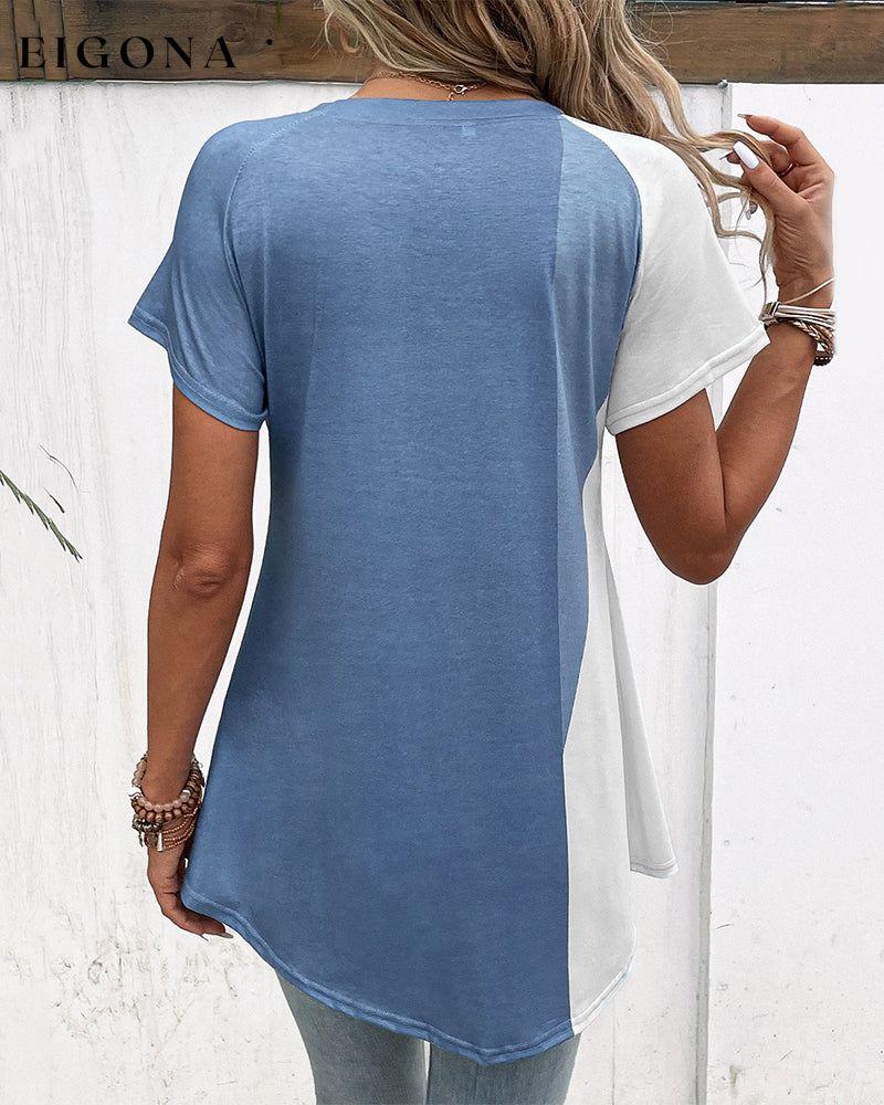 Patchwork floral print t-shirt 23BF clothes Short Sleeve Tops Spring Summer T-shirts Tops/Blouses