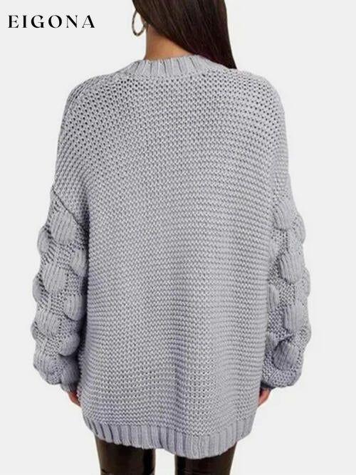 Open Front Oversized Fashion Long Sleeve Cardigan Sweater cardigan cardigans clothes S.X.H Ship From Overseas Sweater sweaters