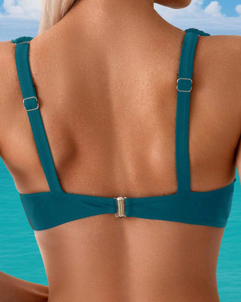 Sexy BH Einfarbiger Bikini