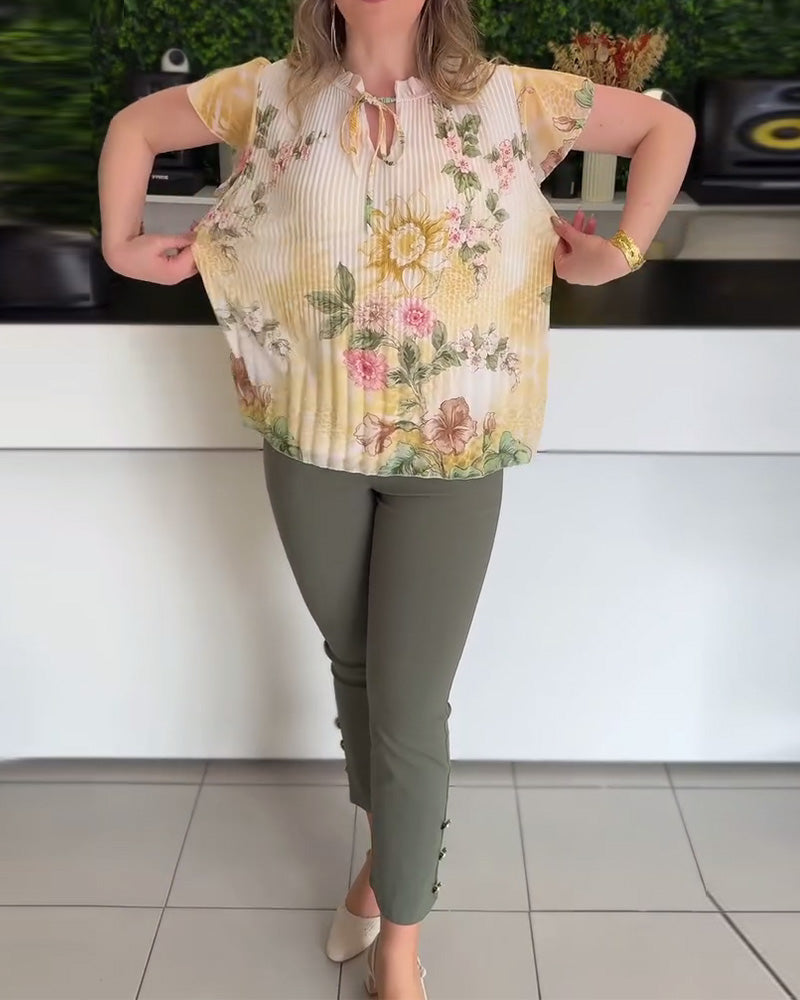 Bedruckte, stilvolle Bluse