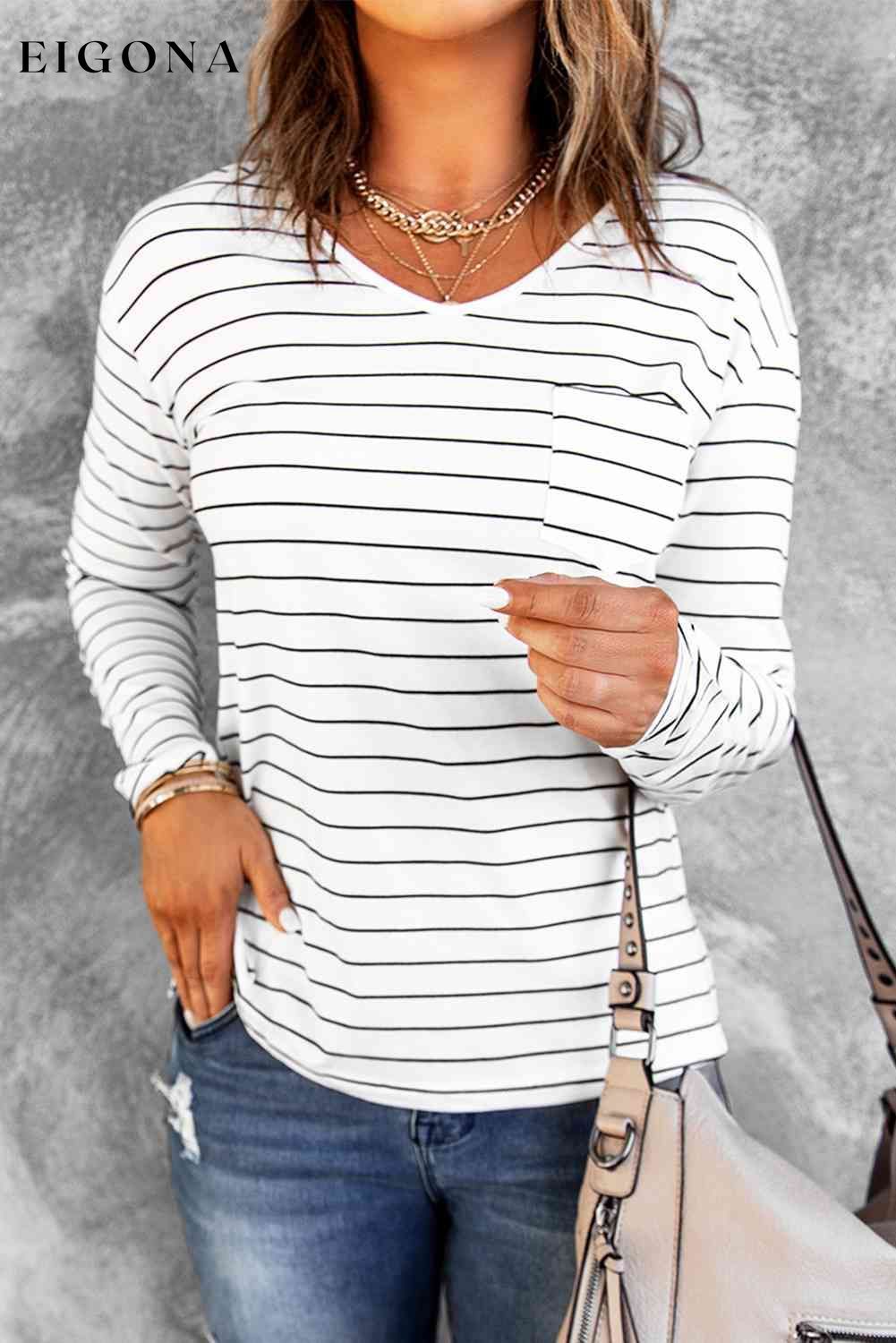 Striped Long Sleeve T-Shirt clothes Ship From Overseas SYNZ