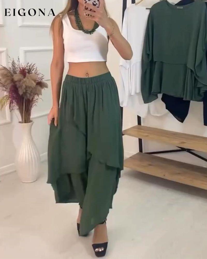 Irregular patchwork solid color casual pants pants spring summer