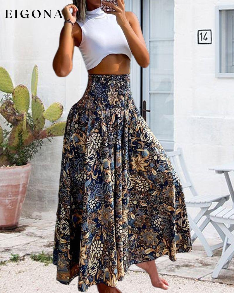 High waist printed wide leg pants pants spring summer