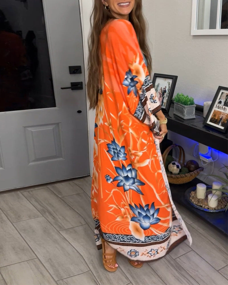 Holiday Print Casual Cover Up