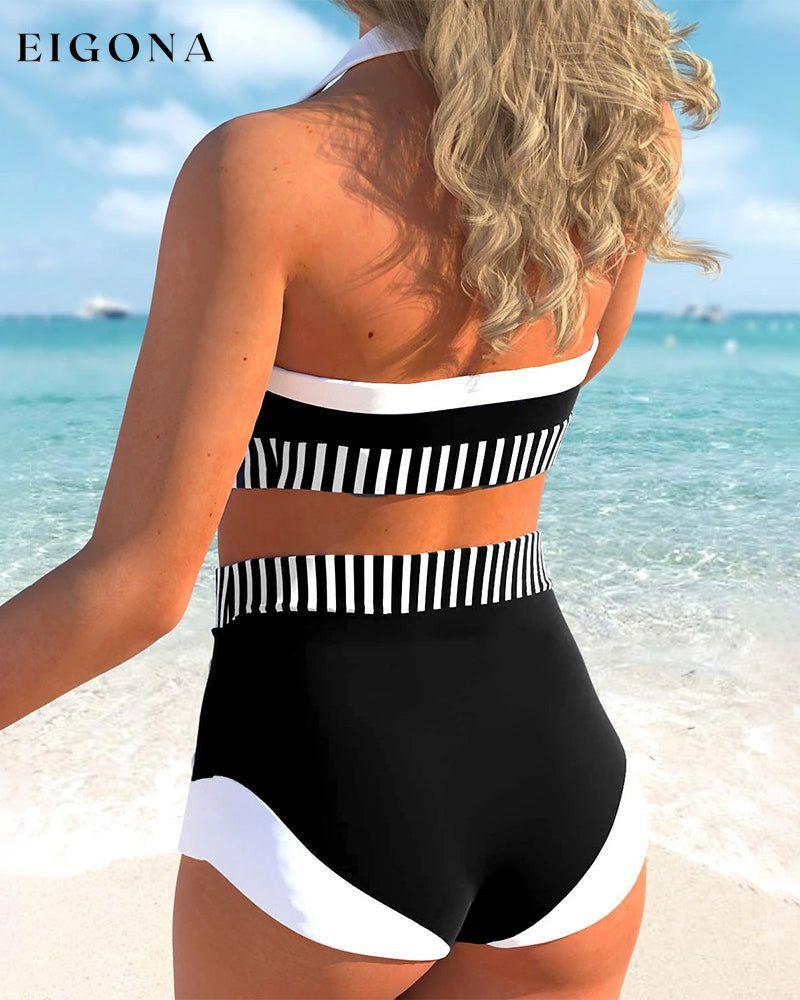 Color Block Halter Bikini 23BF Bikinis Clothes SALE Summer Swimwear