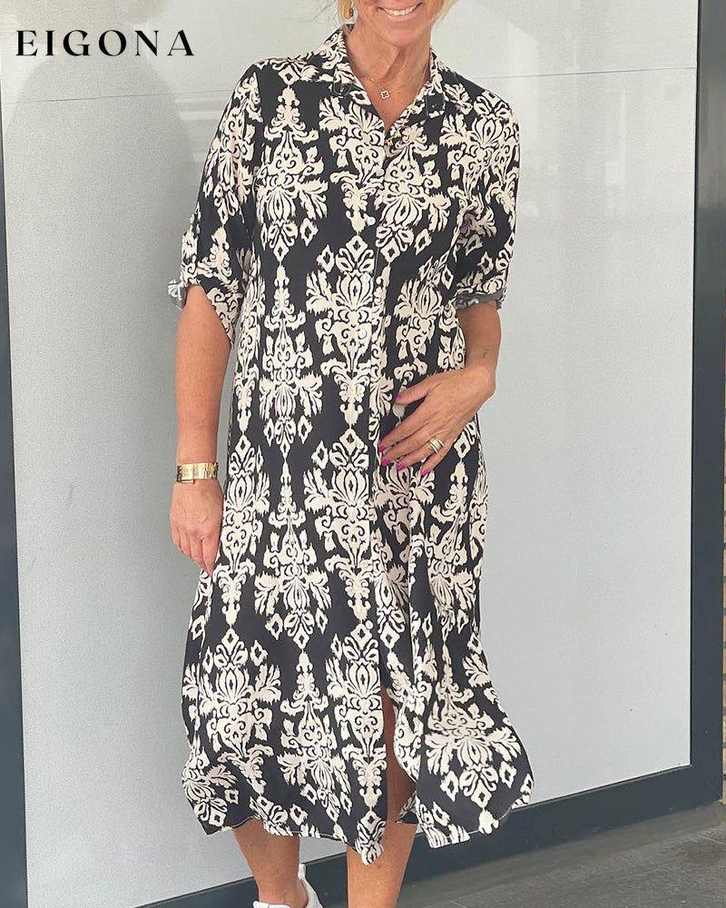 Floral print slit dress Black 23BF Casual Dresses Clothes Dresses Spring Summer