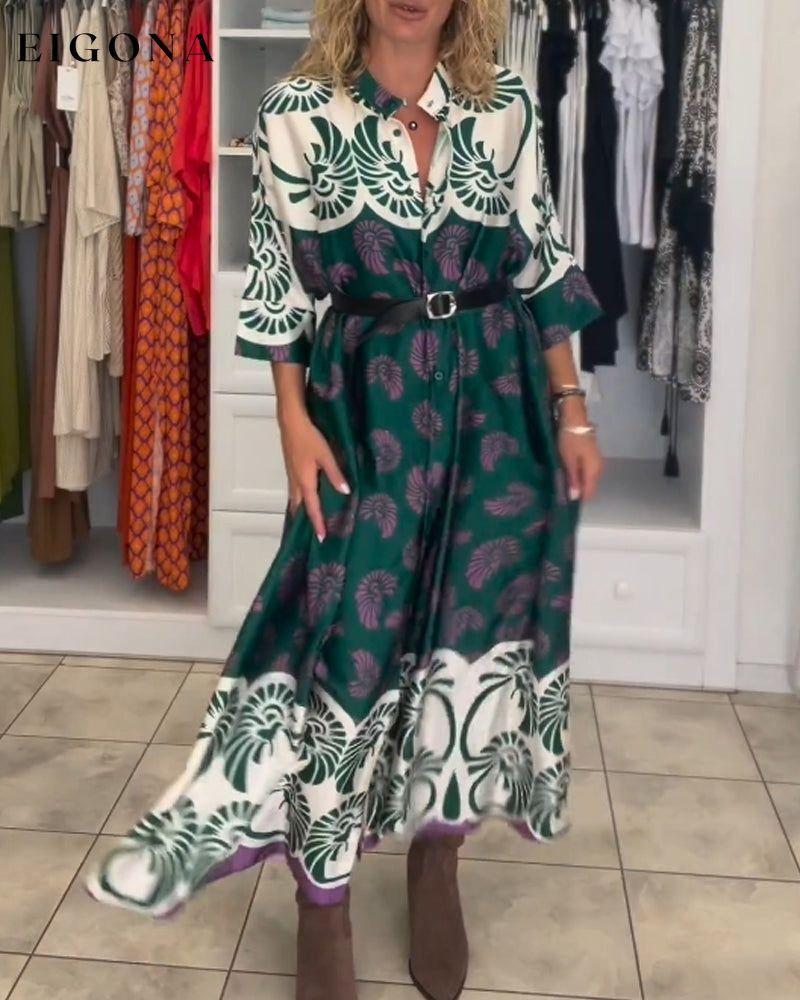 Casual printed long sleeve dress 2023 f/w casual dresses Clothes Dresses spring