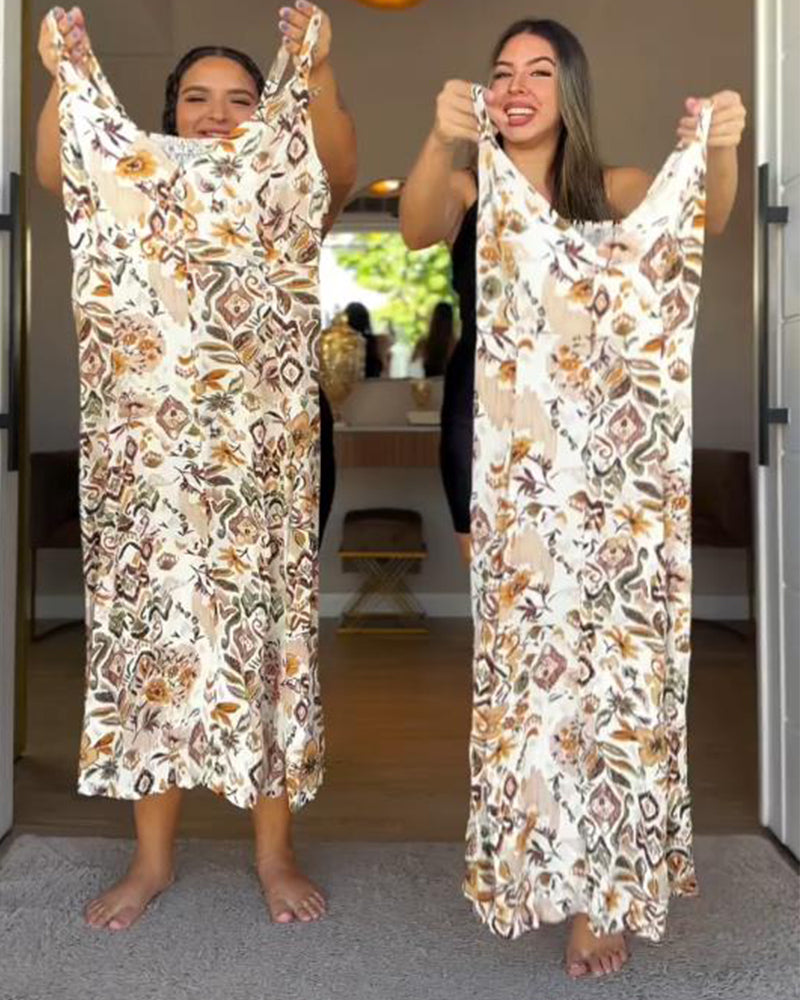 Maxikleid mit Sling-Resort-Print