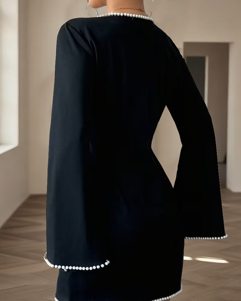 Stylish Long Sleeve Straight Dress