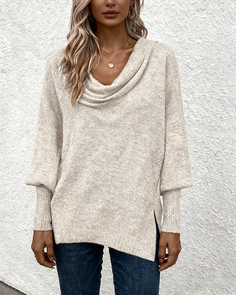 Slouchy Cowl Neck Loose Pullover Sweater
