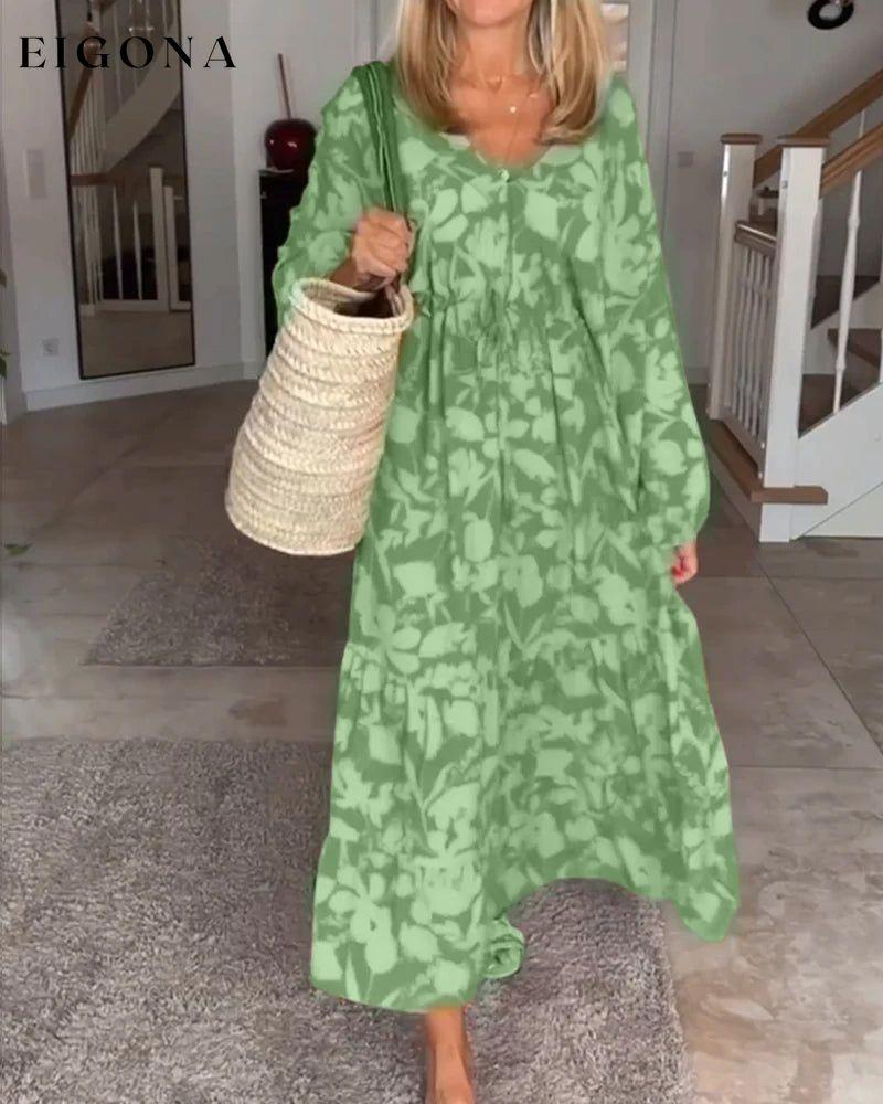 Floral Print Long Sleeve Dress 23BF 23BK Casual Dresses Clothes Dresses Spring summer vacation dresses