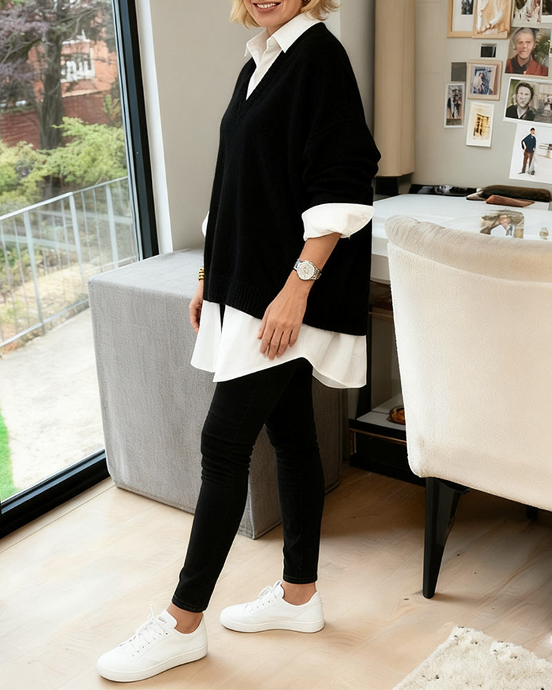 Fashionable Loose Long-Sleeved Jumper