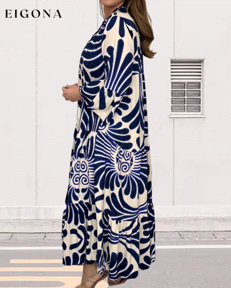 V-neck loose print dress 23BF Casual Dresses Clothes Dresses Spring Summer