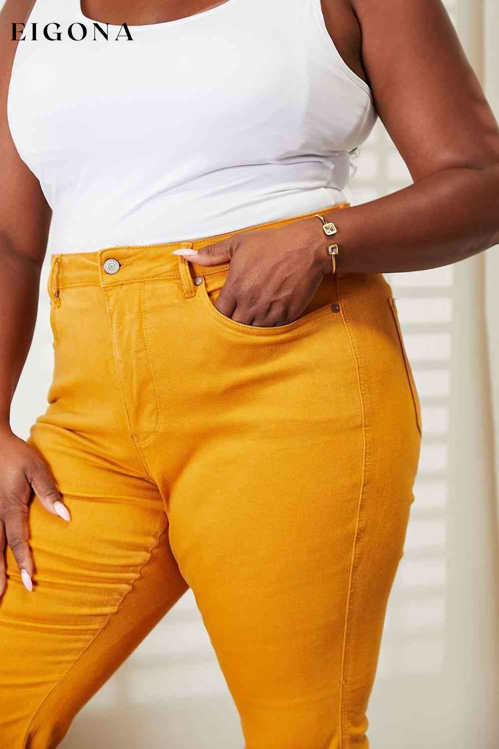 Full Size High Waist Tummy Control Garment Dyed Flare Jeans BFCM - Up to 25 Percent Off Black Friday bottoms clothes Flare Jeans Jeans Judy Blue pants Ship from USA Women's Bottoms