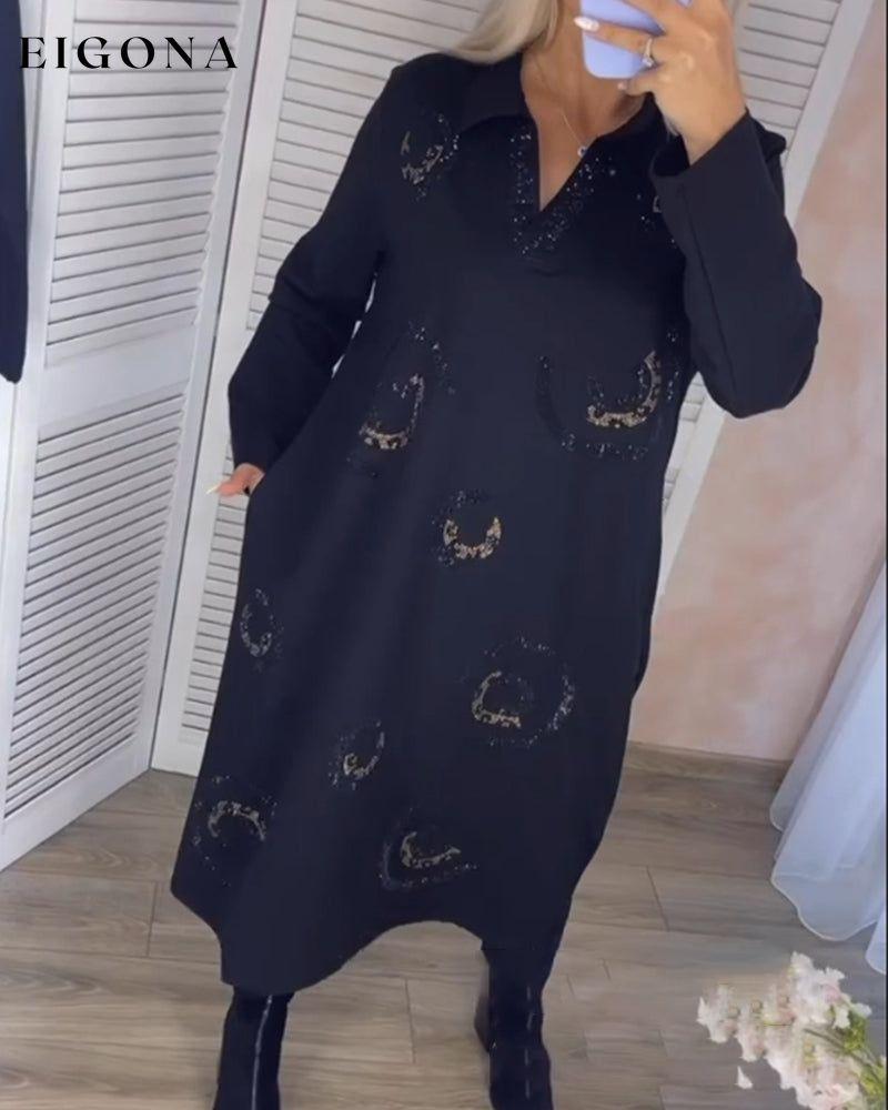 Lapel Long Sleeve Midi Dress 2023 f/w casual dresses Clothes Dresses spring