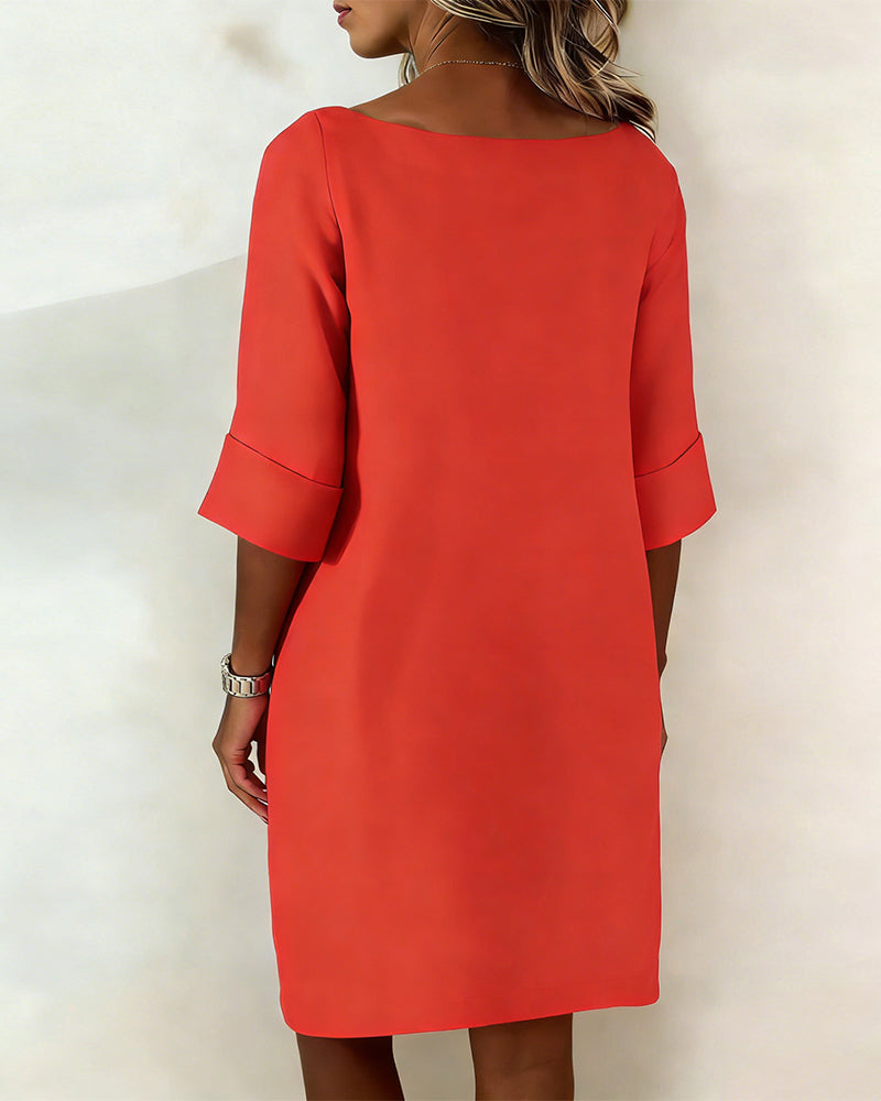 Casual Linen Shift Dress