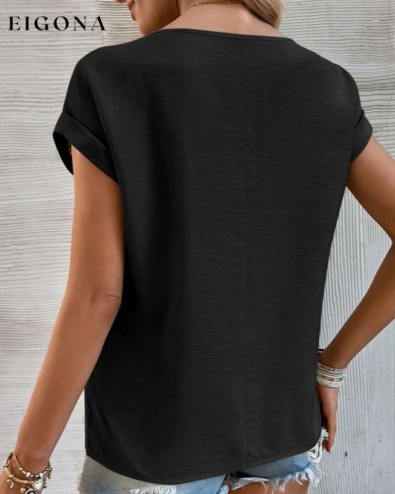 Cutout Solid color T-shirt 23BF clothes Short Sleeve Tops Spring Summer T-shirts Tops/Blouses