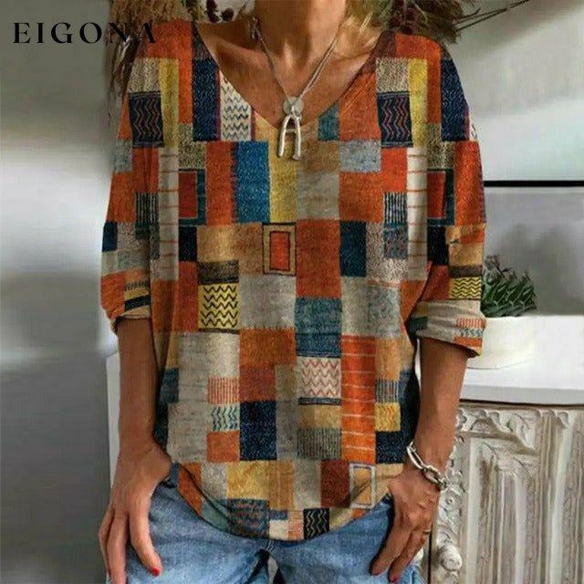 Vintage Plaid Print T-Shirt best Best Sellings clothes Plus Size Sale tops Topseller