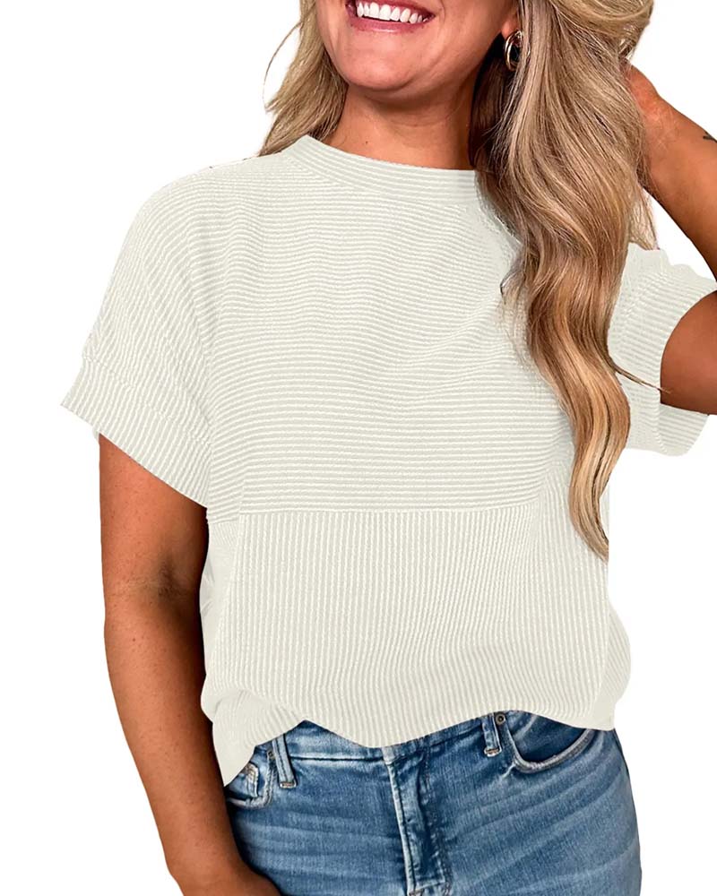 Striped Short Sleeve Crew Neck T-Shirt