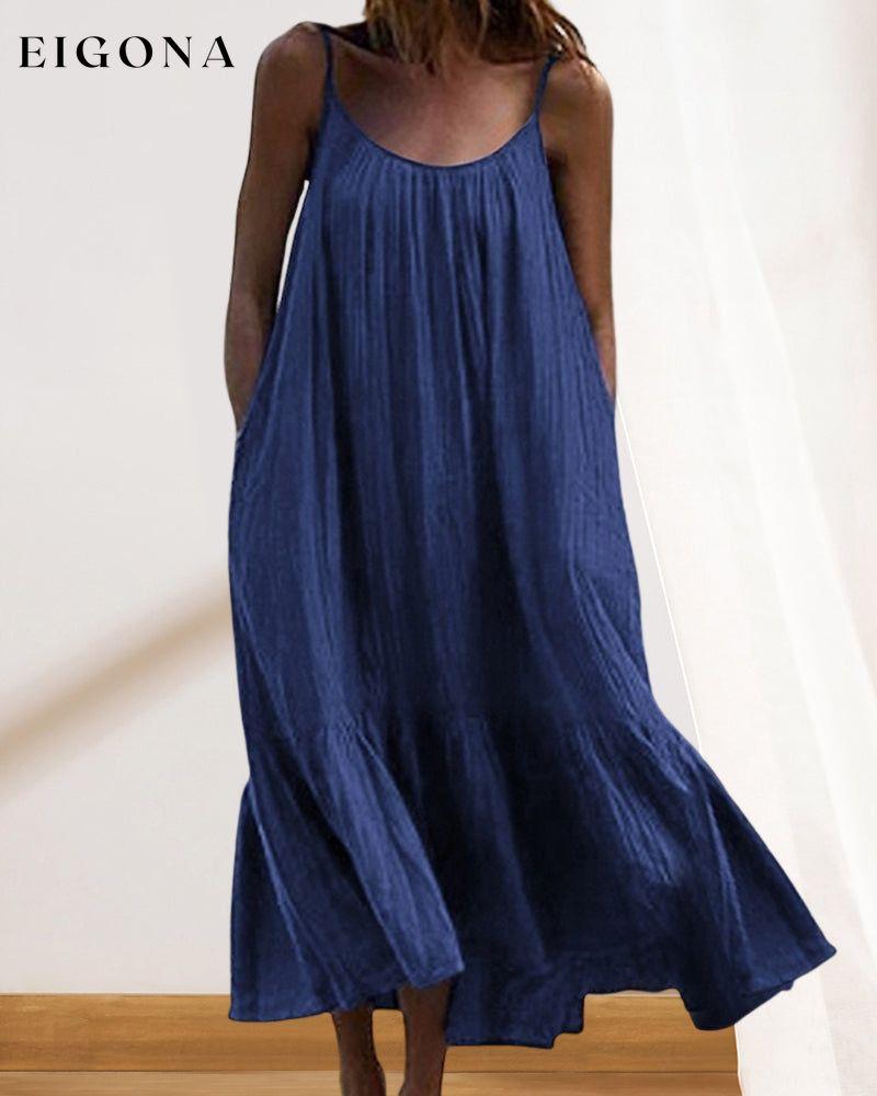 Solid Color Sleeveless Midi Dress 23BF Casual Dresses Clothes Dresses Spring Summer Vacation Dresses