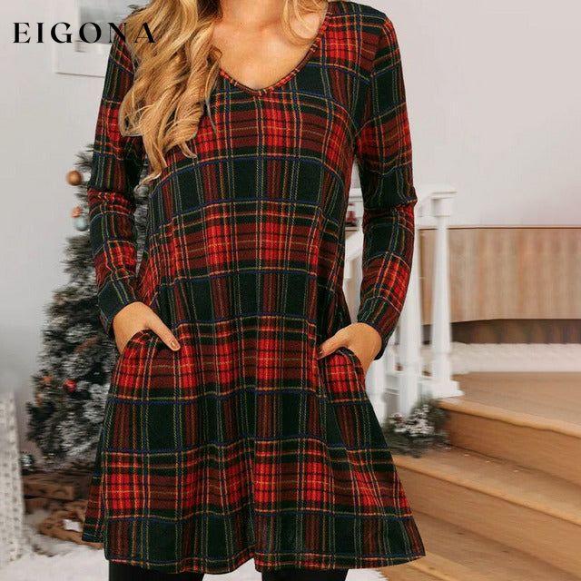 Casual Plaid Print Dress best Best Sellings casual dresses clothes Plus Size Sale short dresses Topseller