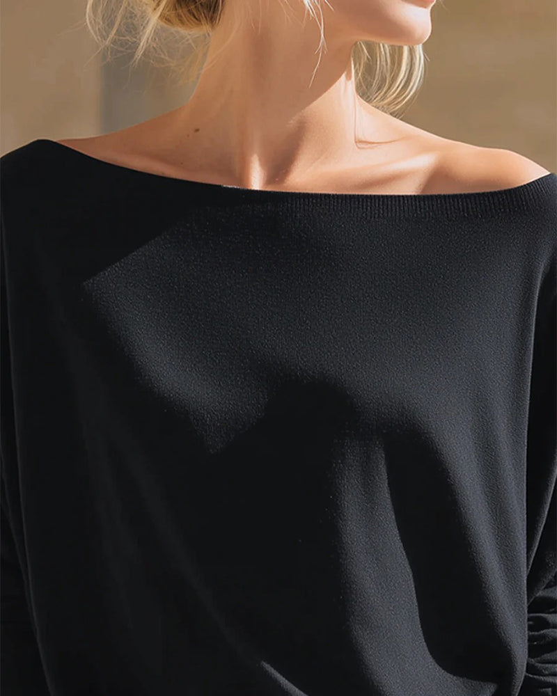 Off-The-Shoulder Batwing Sleeve Top