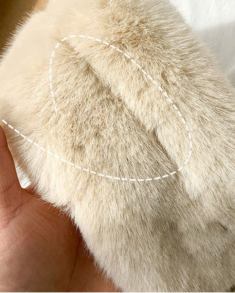 Fashionable Knitted Patchwork Fur Scarf