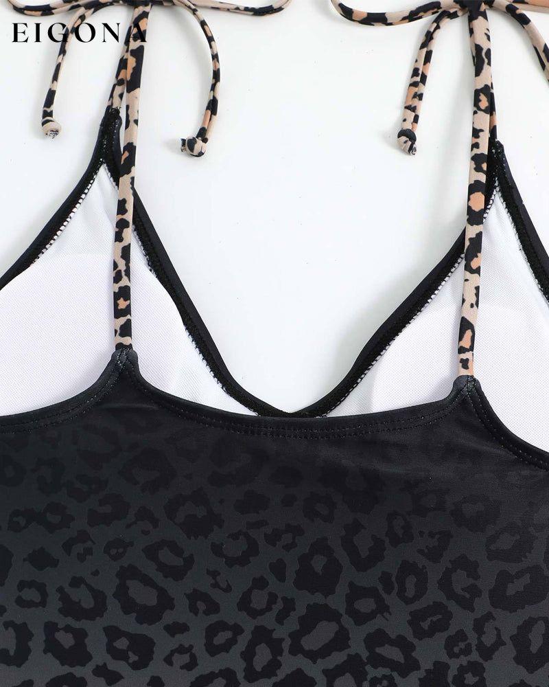 Maillot de bain une pièce imprimé léopard dégradé avec couverture 23BF Clothes One-Piece Summer Swimwear