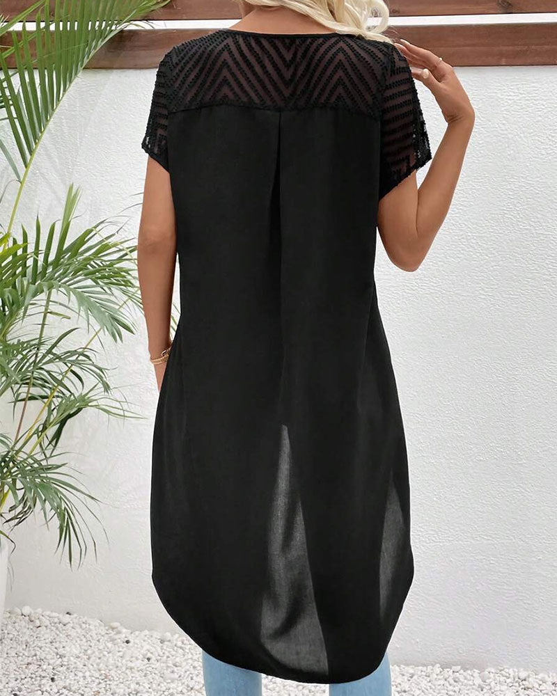 Vloose Casual Kurzarmbluse