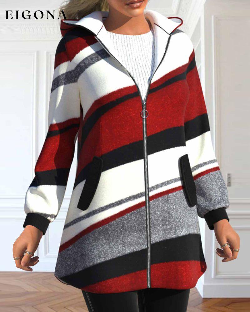 Hooded Coat with Zipper 2023 f/w 23BF clothes jackets & coats spring Tops/Blouses