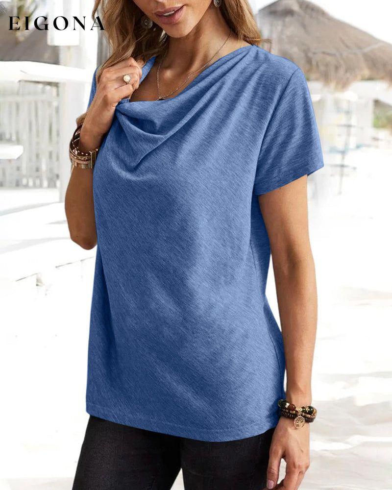 Cowl Neck T-shirt with Short Sleeves 23BF clothes Short Sleeve Tops Summer T-shirts Tops/Blouses
