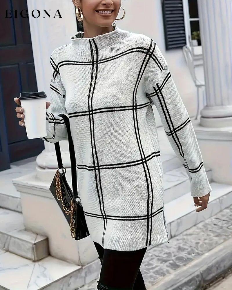 Striped Collar Split Sweater 2023 f/w 23BF clothes spring Sweaters sweaters & cardigans Tops/Blouses