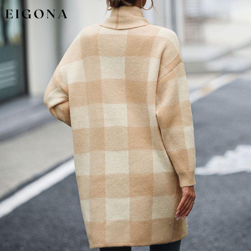 Casual Plaid Knitted Cardigan best Best Sellings cardigan cardigans clothes Sale tops Topseller