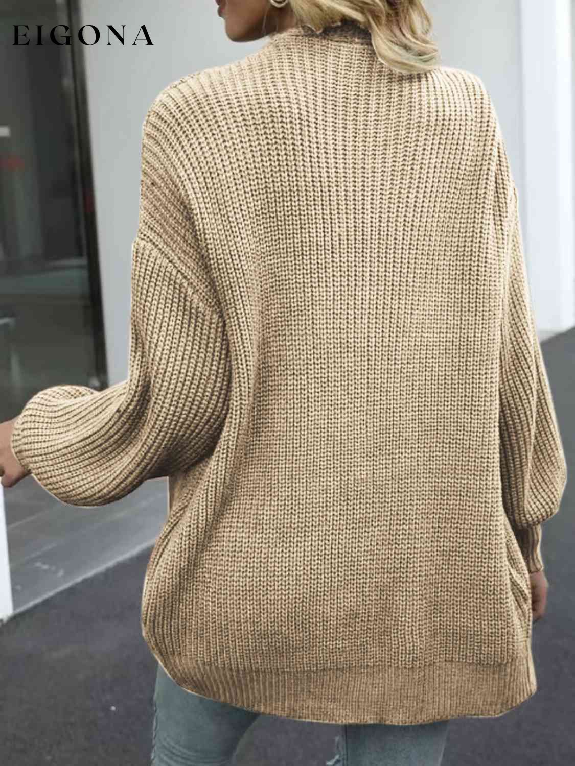Drop Shoulder Balloon Sleeve Cardigan cardigan cardigans clothes Ship From Overseas Shipping Delay 10/01/2023 - 10/02/2023 sweater sweaters Y*X