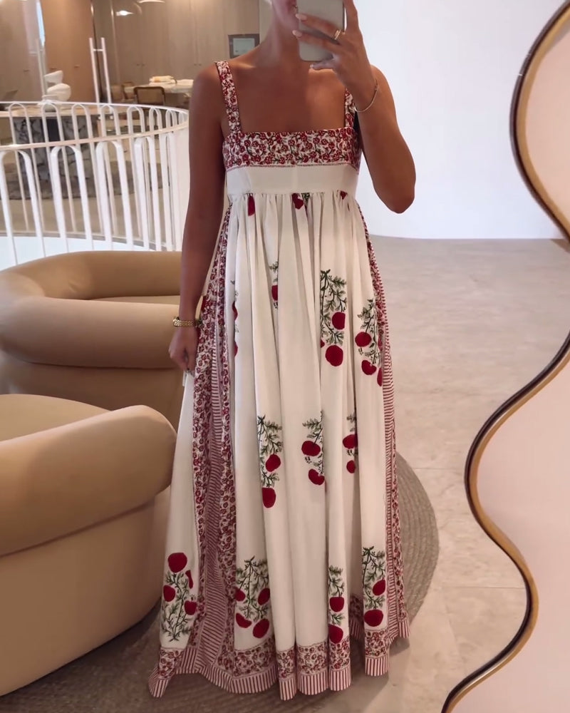 Cherry print suspender dress 202466 casual dresses summer