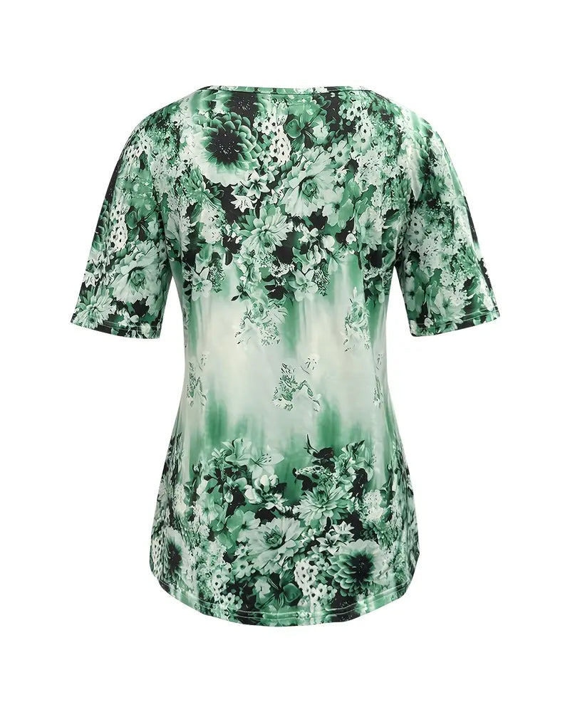 Camicetta casual stampata a maniche corte