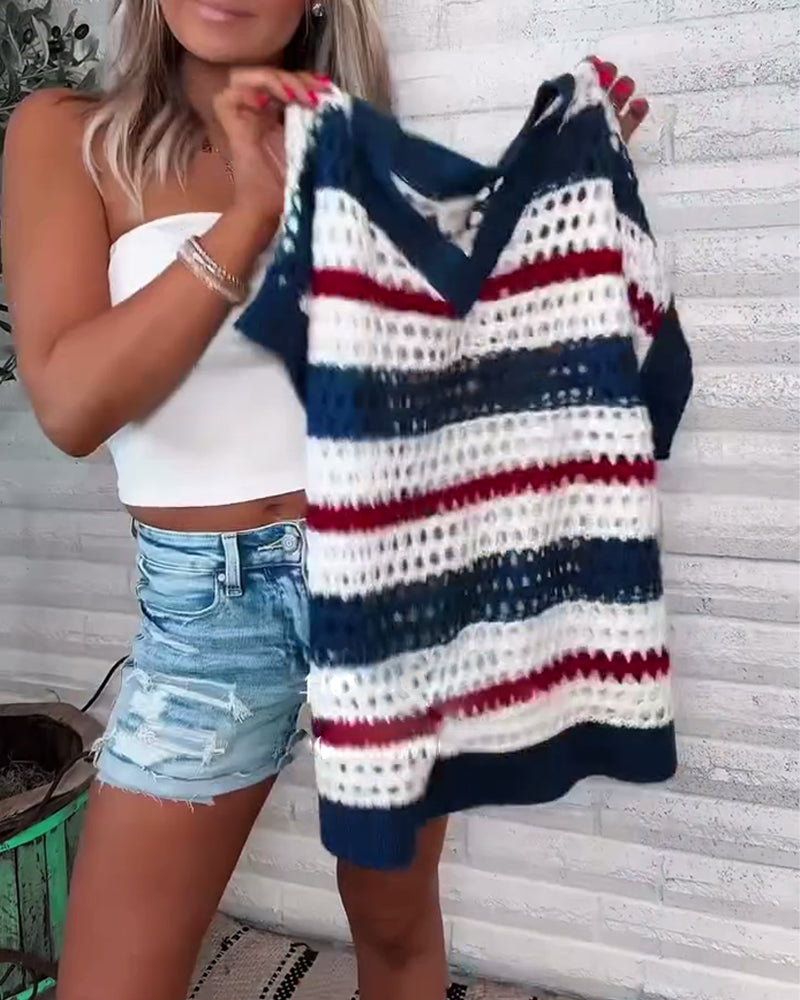 Bequemer Freizeitpullover mit V-Ausschnitt