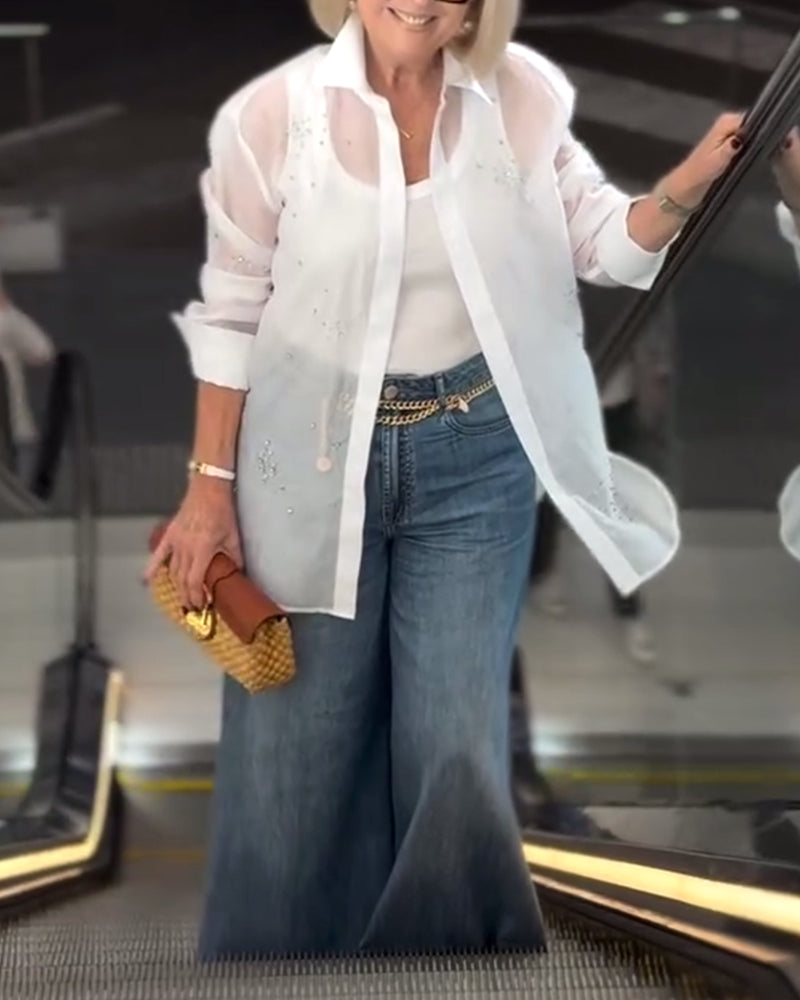 Einfarbiges, modisches Revershemd