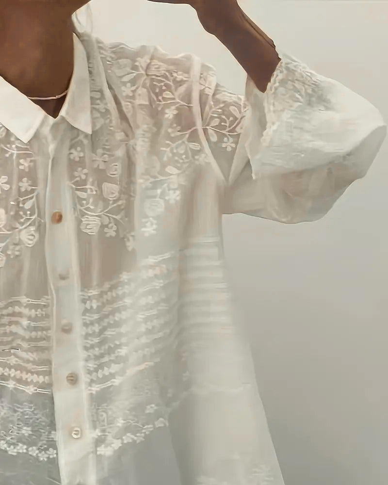 Spitzenhemd mit französischem Revers