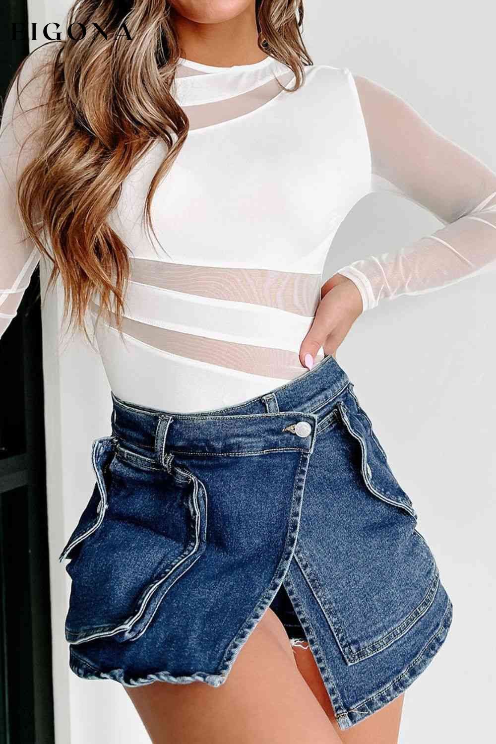 Cutout Round Neck Long Sleeve Bodysuit clothes Ship From Overseas SYNZ