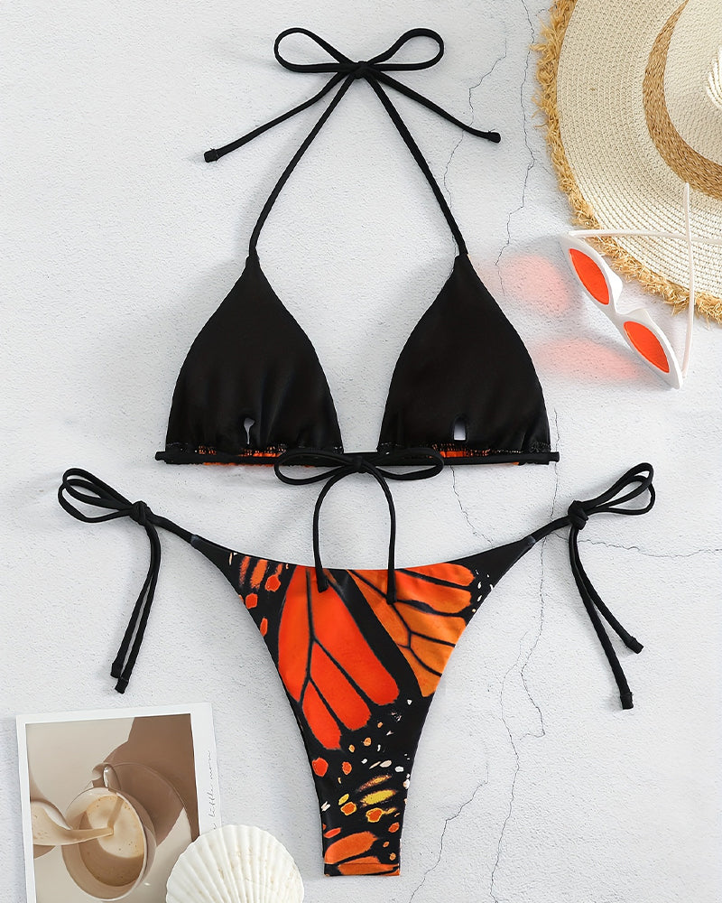 Sexy Bikini mit Neckholder-Krawattenmuster