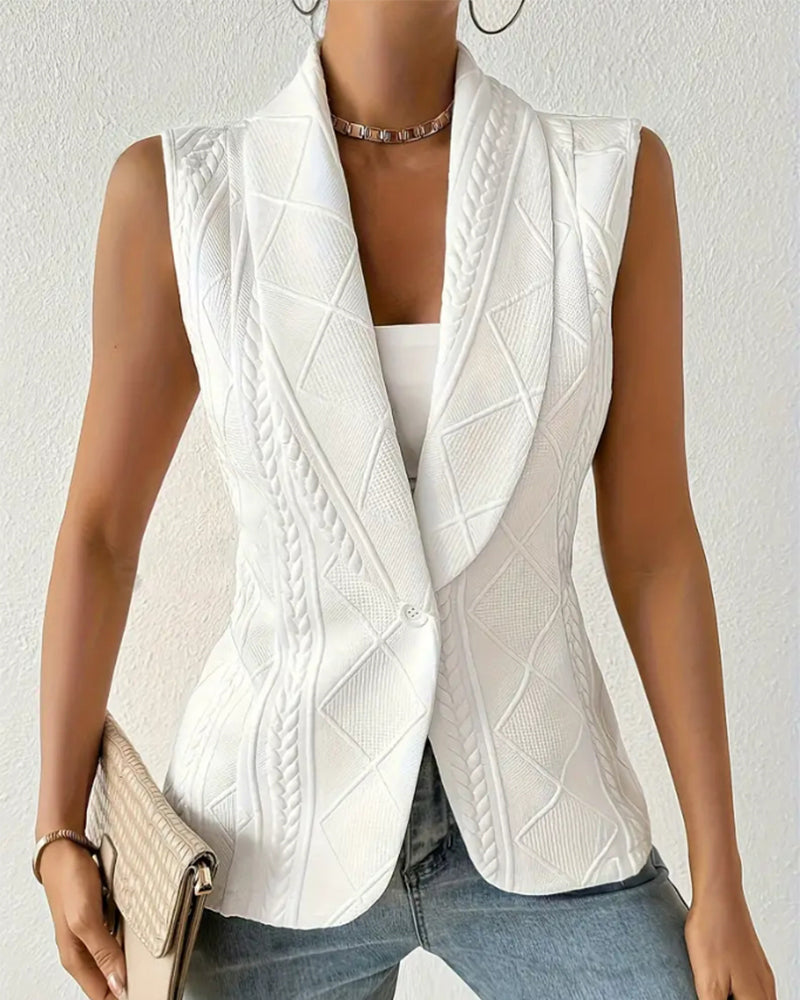 Fashion solid color lapel sleeveless button coat 2023 f/w 202466 coats spring