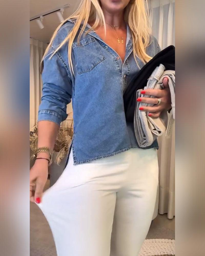 Elastische, lässige Bleistifthose