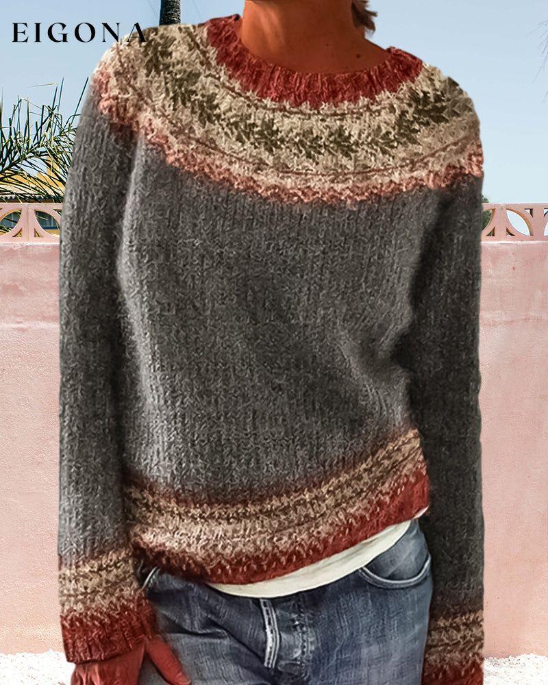 Colorblocked Round Neck Sweater 2023 f/w 23BF clothes Sweaters sweaters & cardigans Tops/Blouses