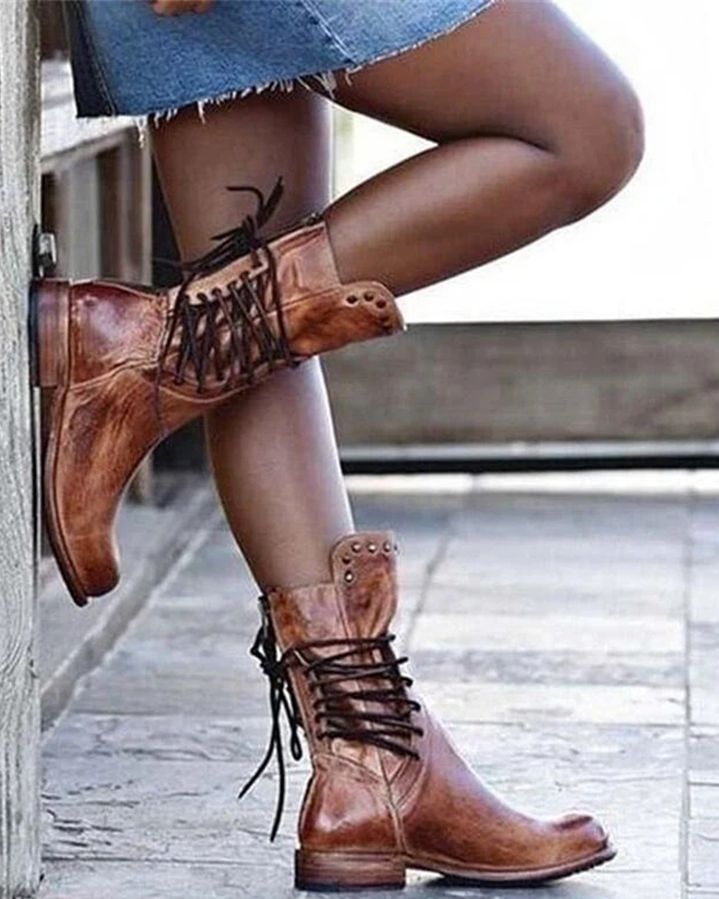 🔥 Latest 2025 🔥 Vintage Women's Boots With Side Lacing